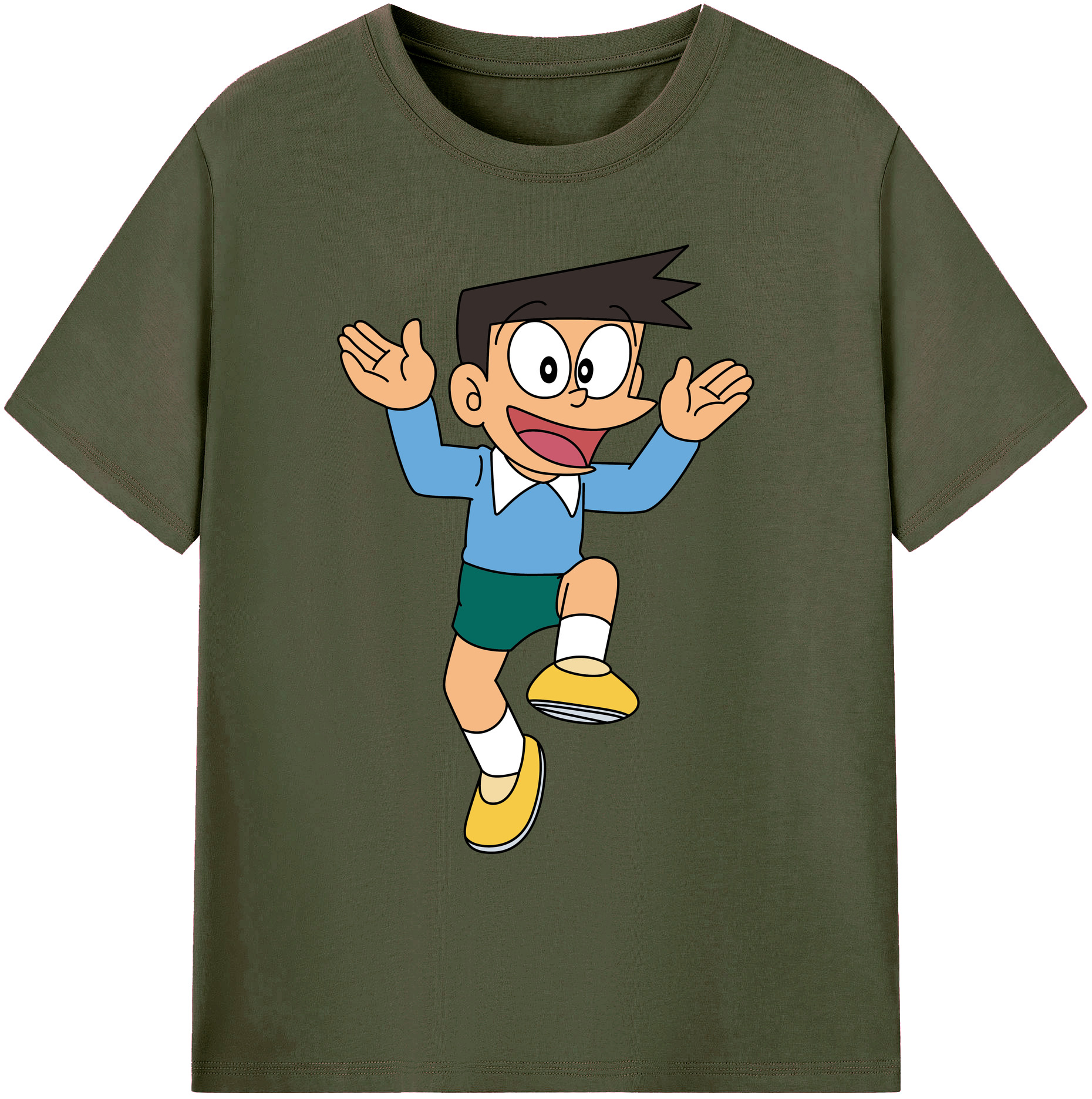 （画像用） ドラえもん 骨川 スネ夫 Doraemon Honekawa Suneo 綿100％ メンズ半袖Tシャツ｜肌触りやわらか＆通気性